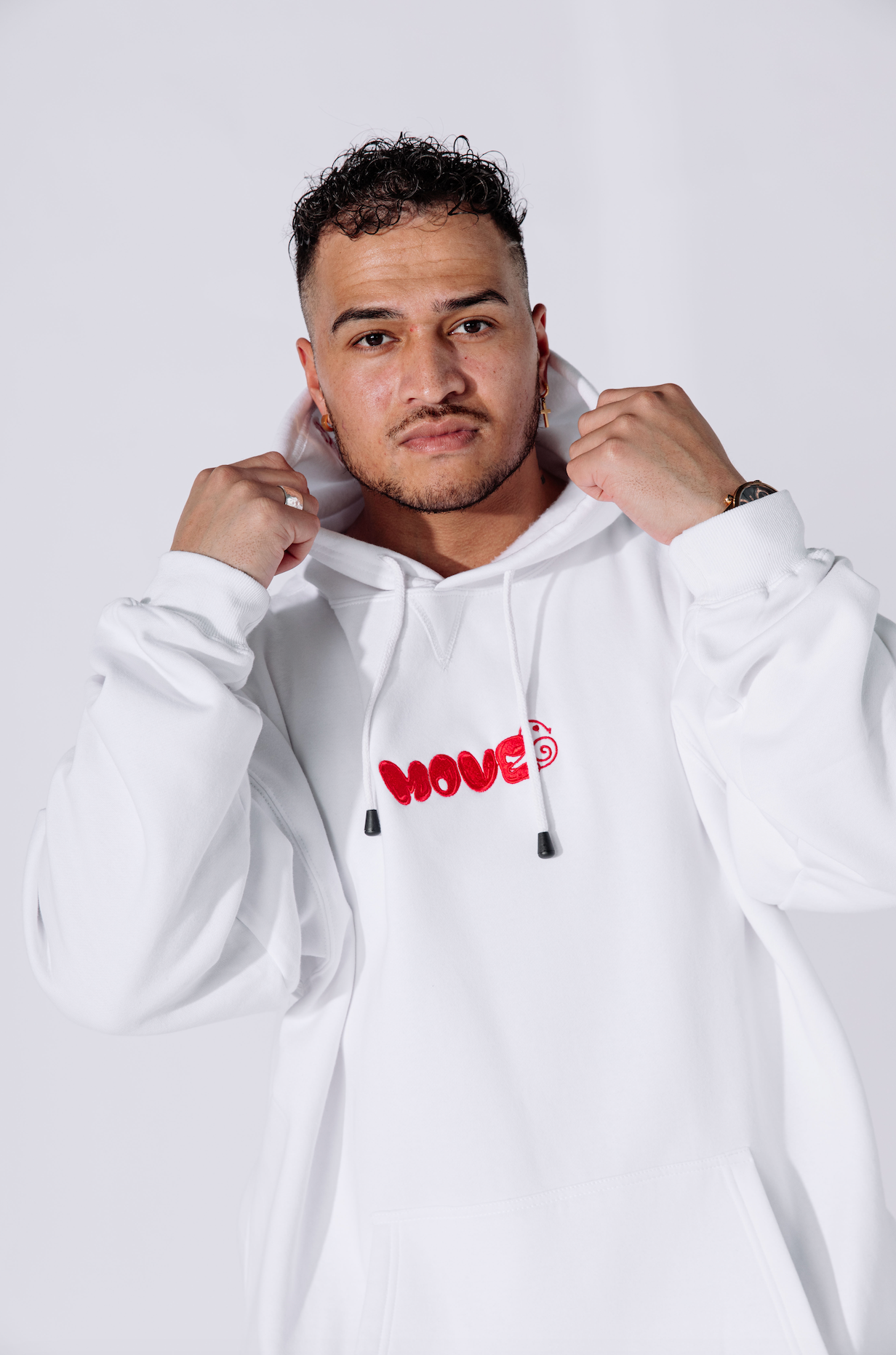 MOVE White / Hot Pink Hoodie